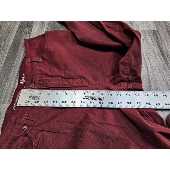 Style & Co Pants Womens 16 Red Curvy Skinny Leg Stretch Denim Jeans Casual - Picture 11 of 12